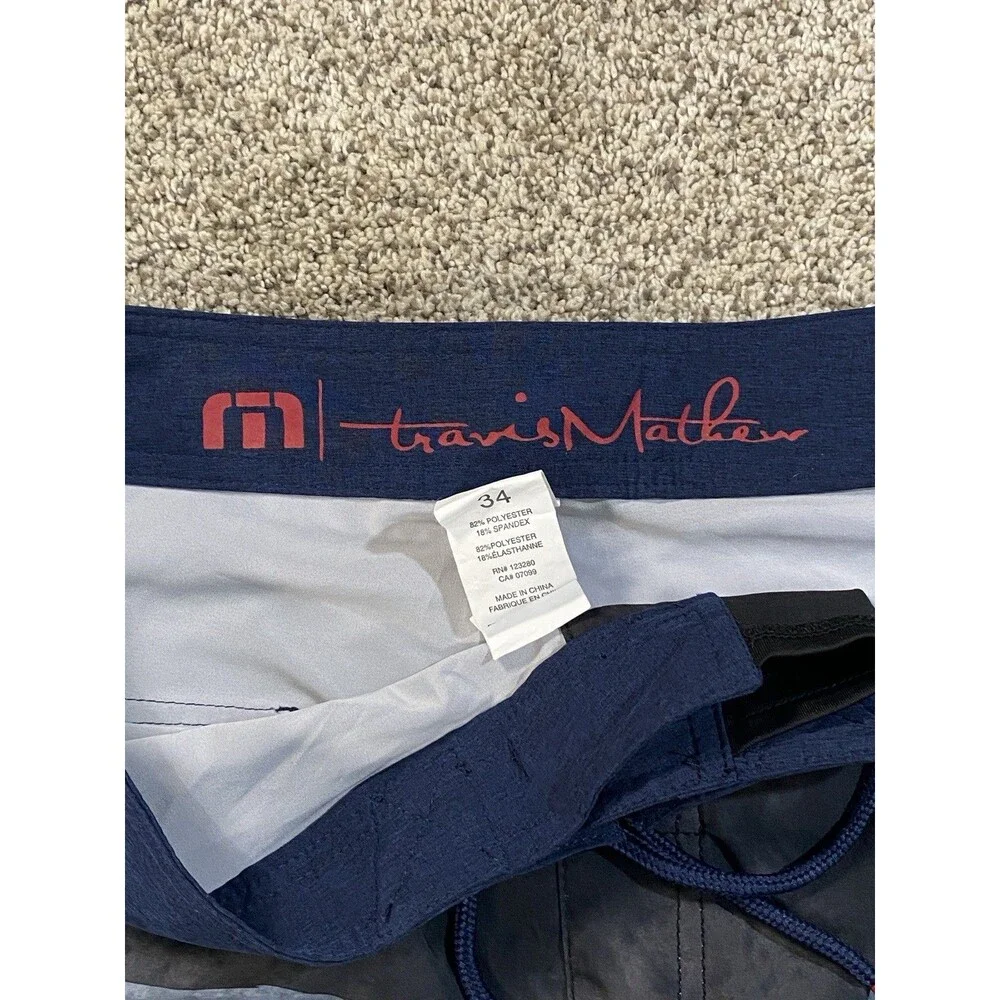 Travis Mathew American Flag Board Shorts Men’s 34 Swim USA Americana Performance